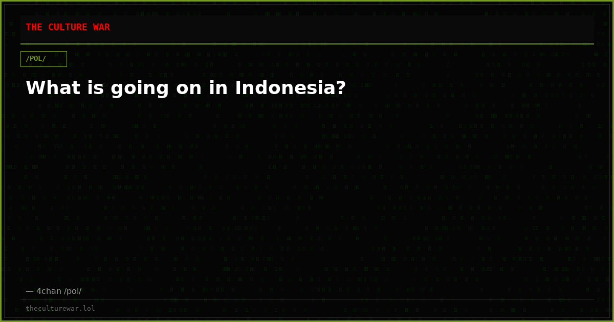 What is going on in Indonesia?