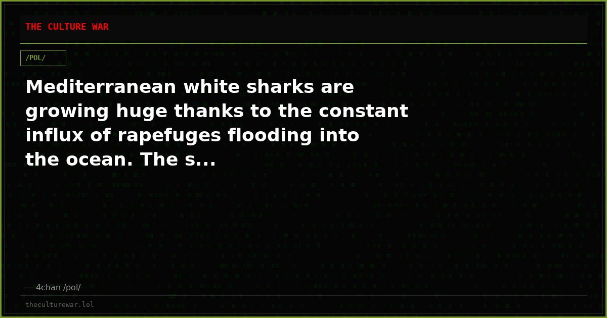 Mediterranean white sharks are growing huge thanks to the constant influx of rapefuges flooding into the ocean. The s...