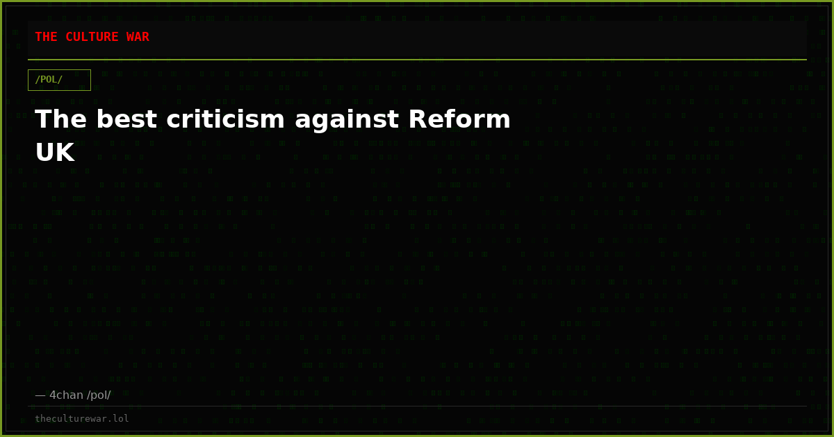 The best criticism against Reform UK