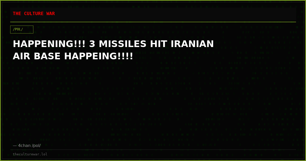 HAPPENING!!! 3 MISSILES HIT IRANIAN AIR BASE HAPPEING!!!!