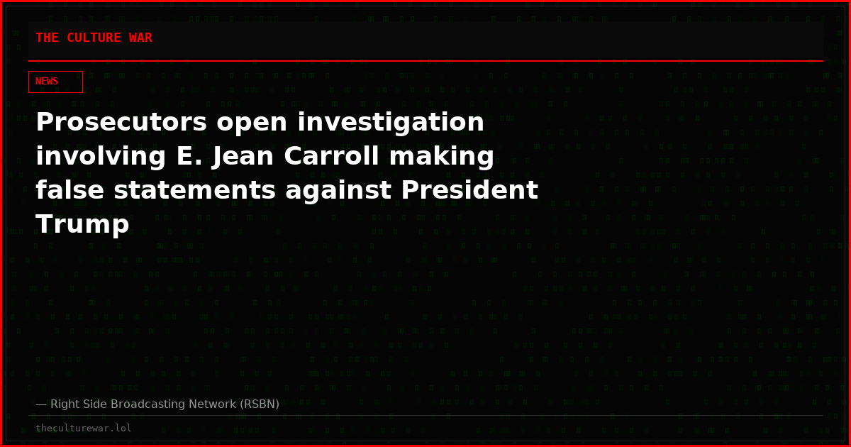 Prosecutors open investigation involving E. Jean Carroll making false statements against President Trump