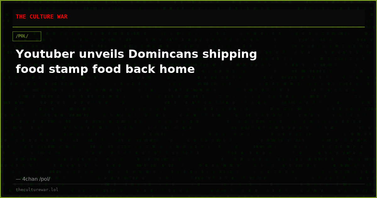 Youtuber unveils Domincans shipping food stamp food back home