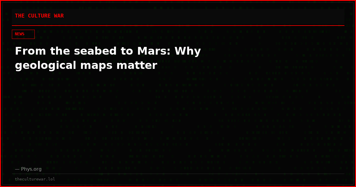 From the seabed to Mars: Why geological maps matter