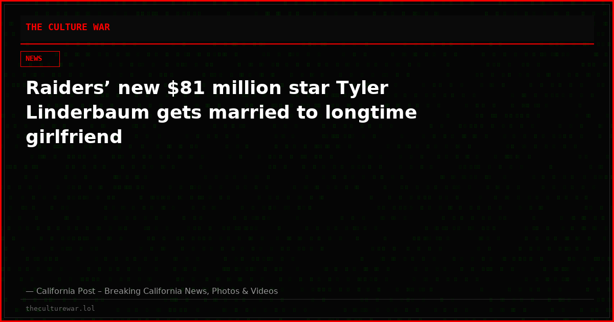 Raiders’ new $81 million star Tyler Linderbaum gets married to longtime girlfriend