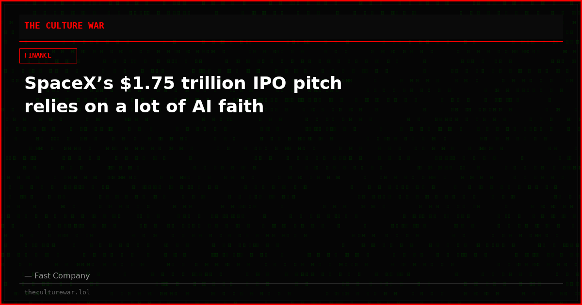 SpaceX’s $1.75 trillion IPO pitch relies on a lot of AI faith