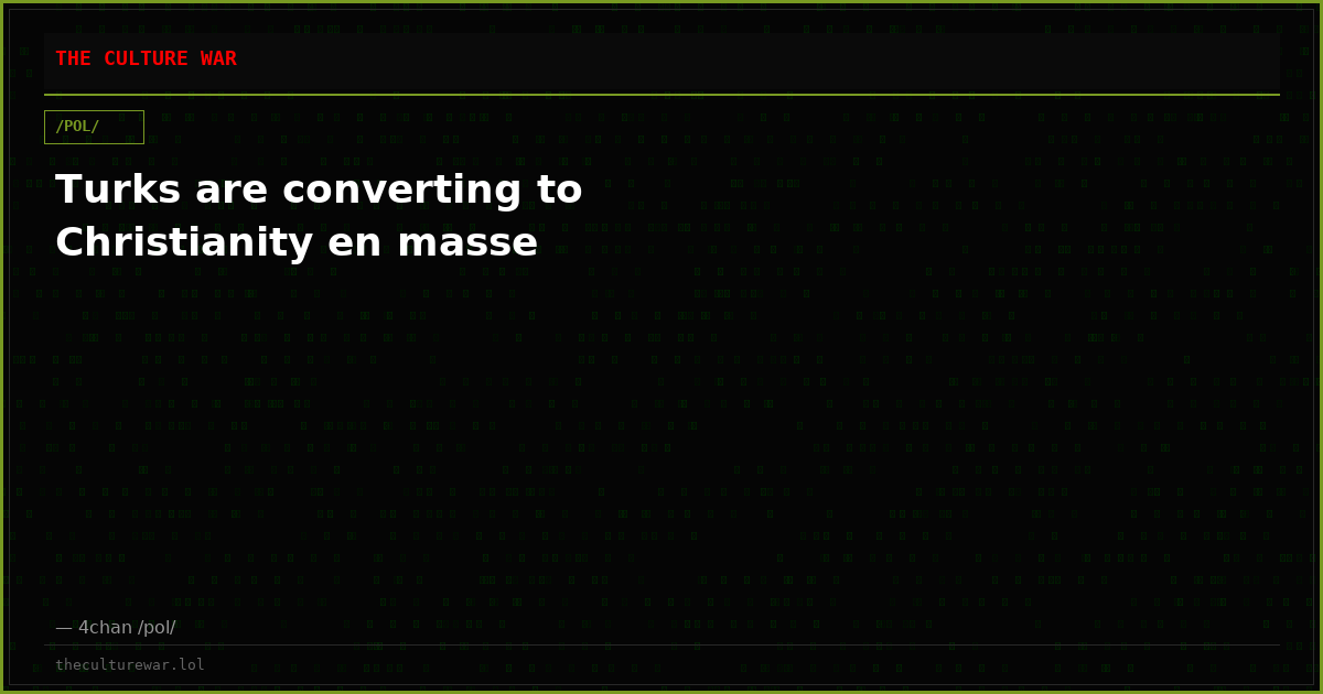 Turks are converting to Christianity en masse