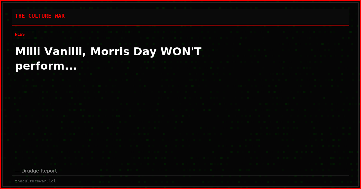 Milli Vanilli, Morris Day WON'T perform...