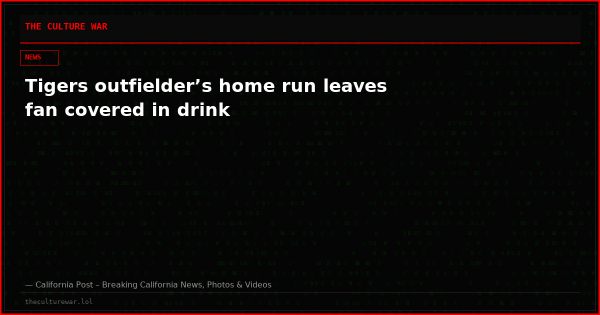 Tigers outfielder’s home run leaves fan covered in drink