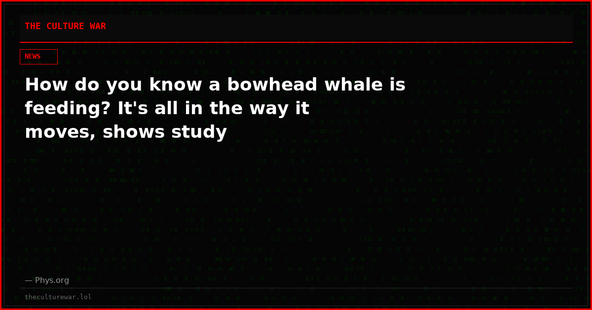 How do you know a bowhead whale is feeding? It's all in the way it moves, shows study
