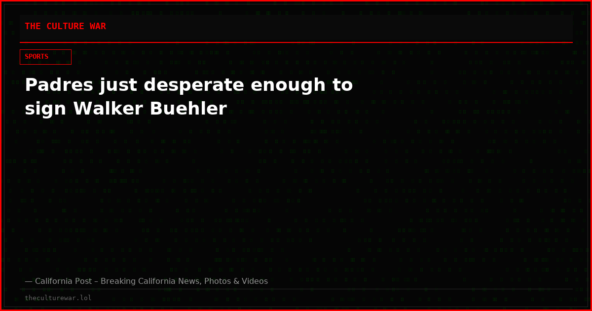 Padres just desperate enough to sign Walker Buehler