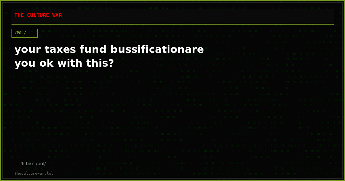 your taxes fund bussificationare you ok with this?