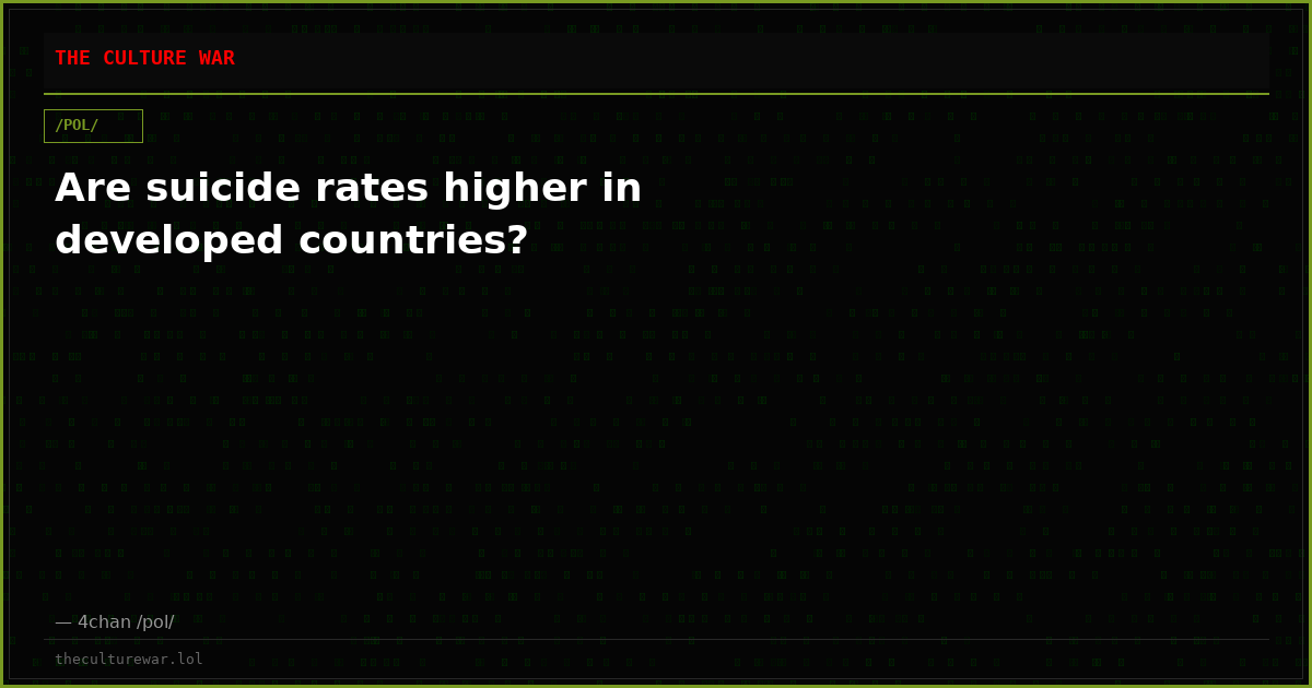 Are suicide rates higher in developed countries?