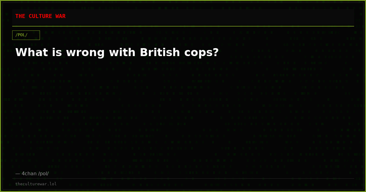 What is wrong with British cops?