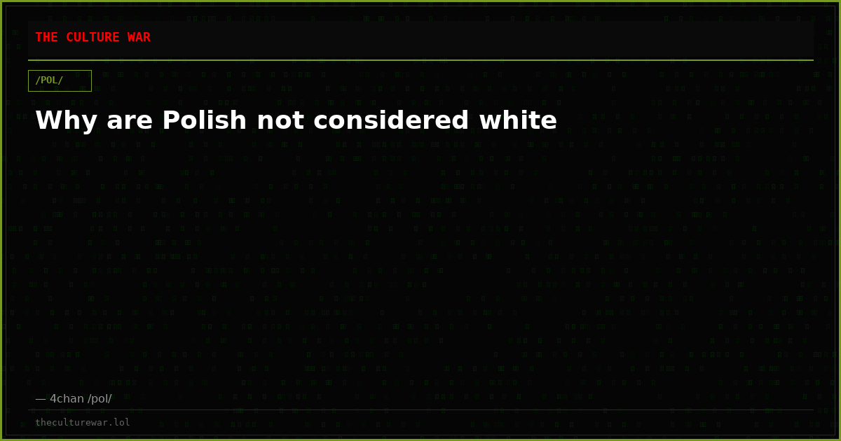 Why are Polish not considered white