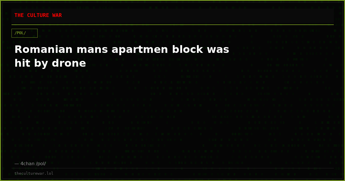 Romanian mans apartmen block was hit by drone