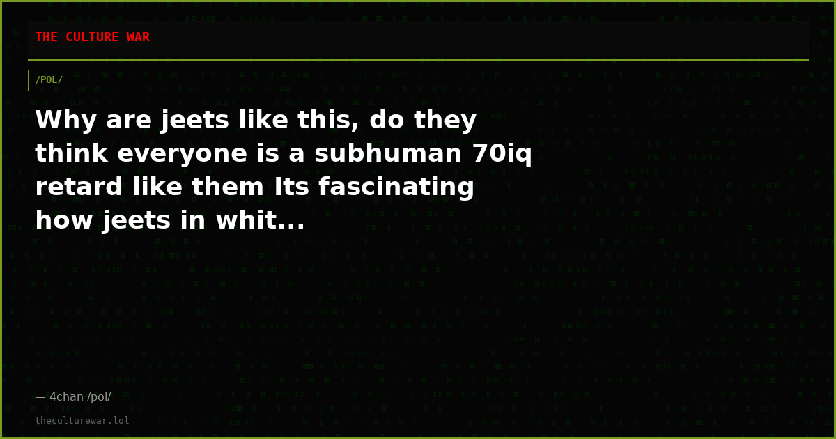 Why are jeets like this, do they think everyone is a subhuman 70iq retard like them Its fascinating how jeets in whit...