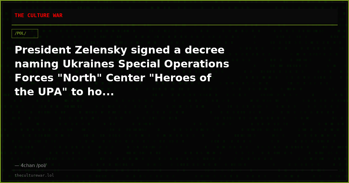 President Zelensky signed a decree naming Ukraines Special Operations Forces "North" Center "Heroes of the UPA" to ho...