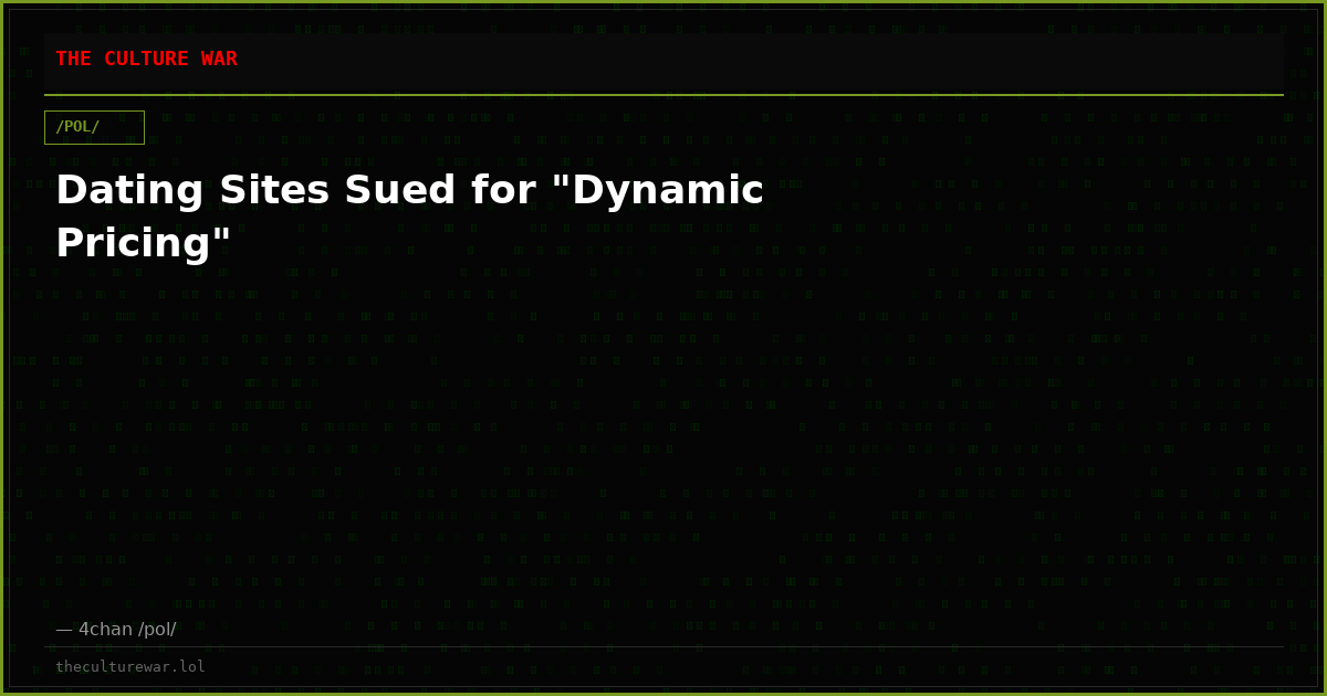 Dating Sites Sued for "Dynamic Pricing"