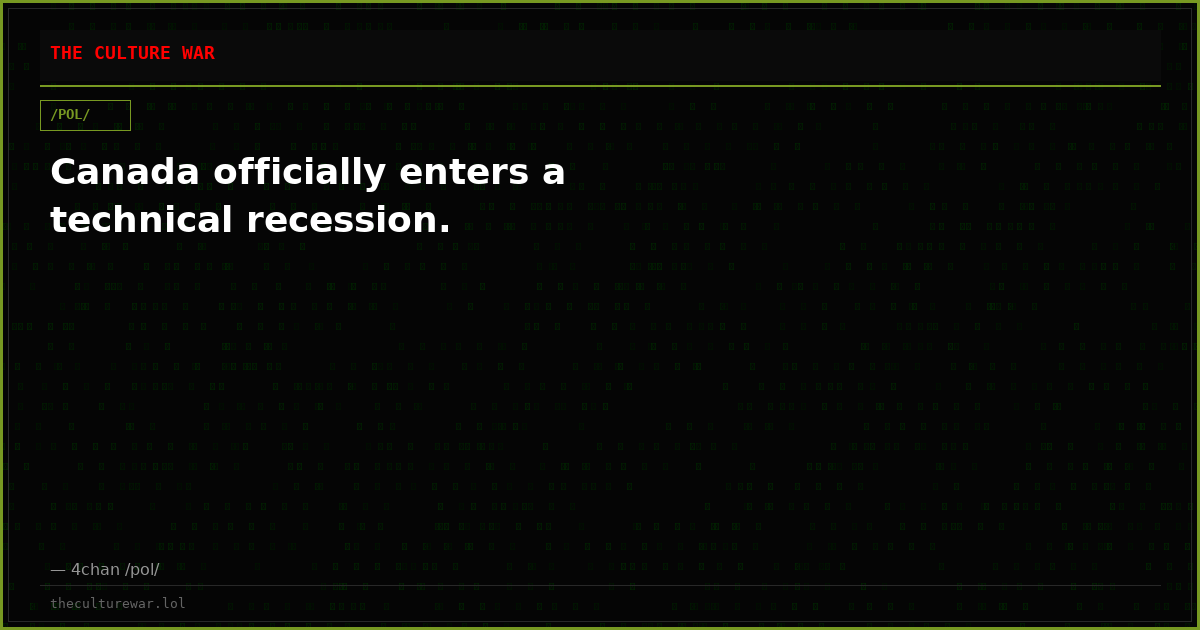 Canada officially enters a technical recession.