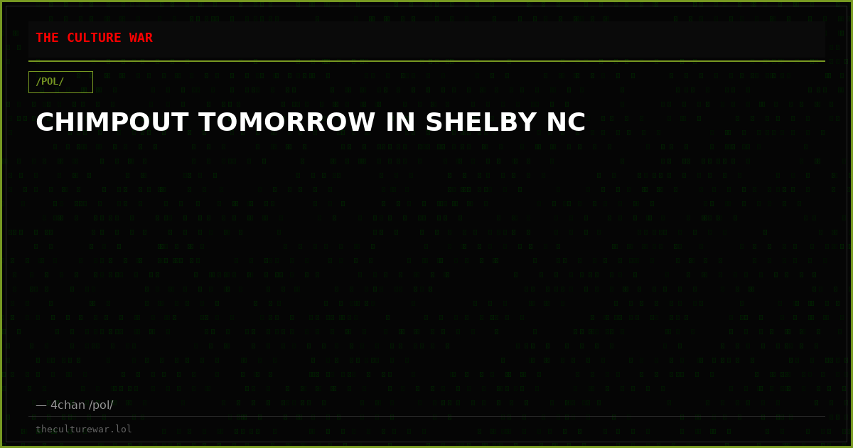 CHIMPOUT TOMORROW IN SHELBY NC