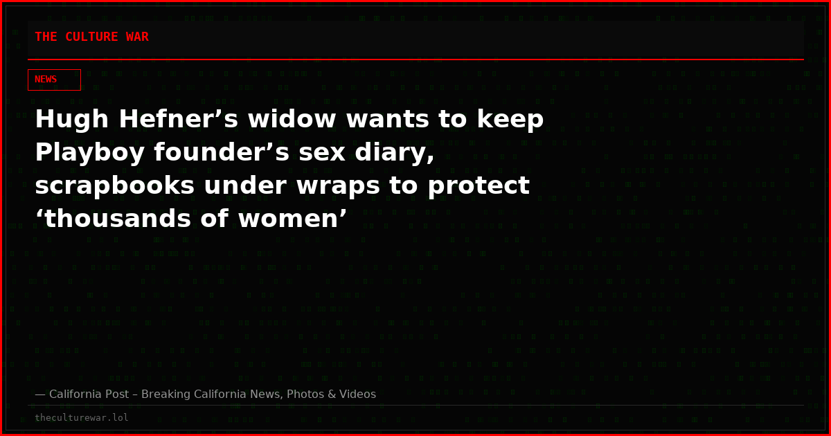 Hugh Hefner’s widow wants to keep Playboy founder’s sex diary, scrapbooks under wraps to protect ‘thousands of women’