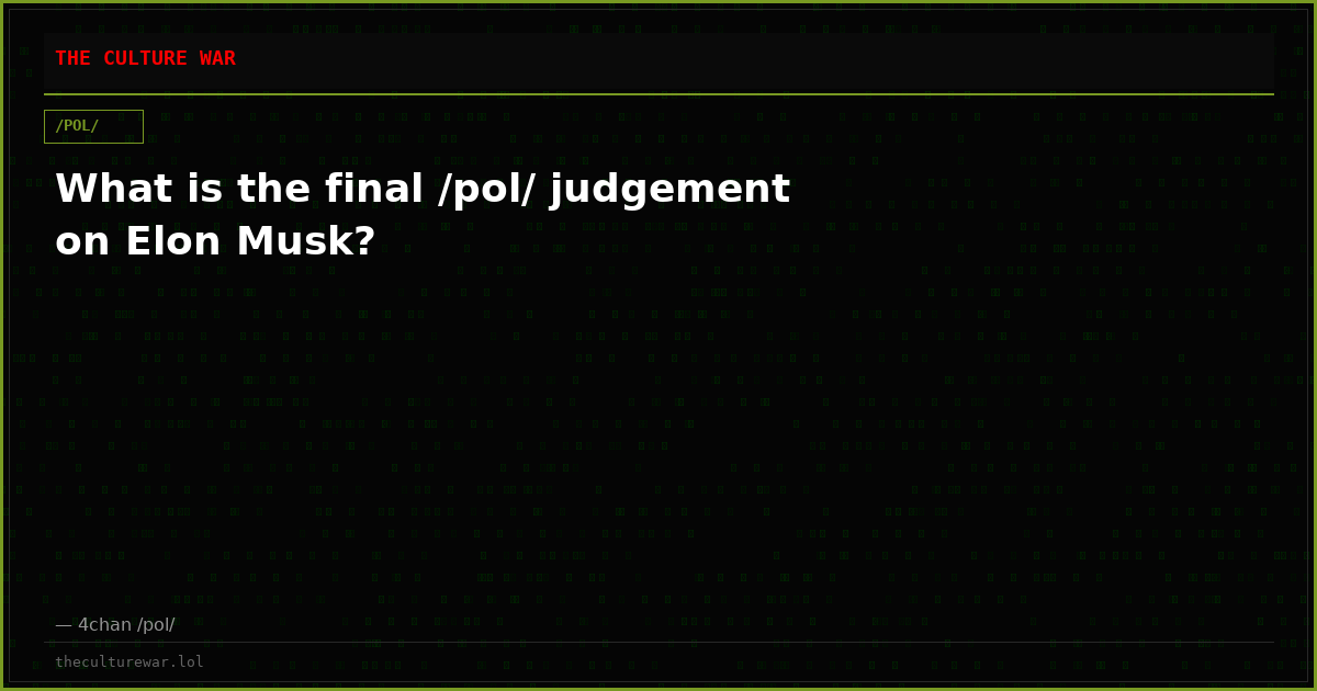 What is the final /pol/ judgement on Elon Musk?
