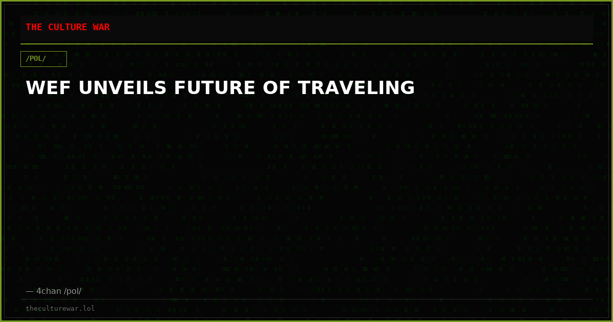 WEF UNVEILS FUTURE OF TRAVELING