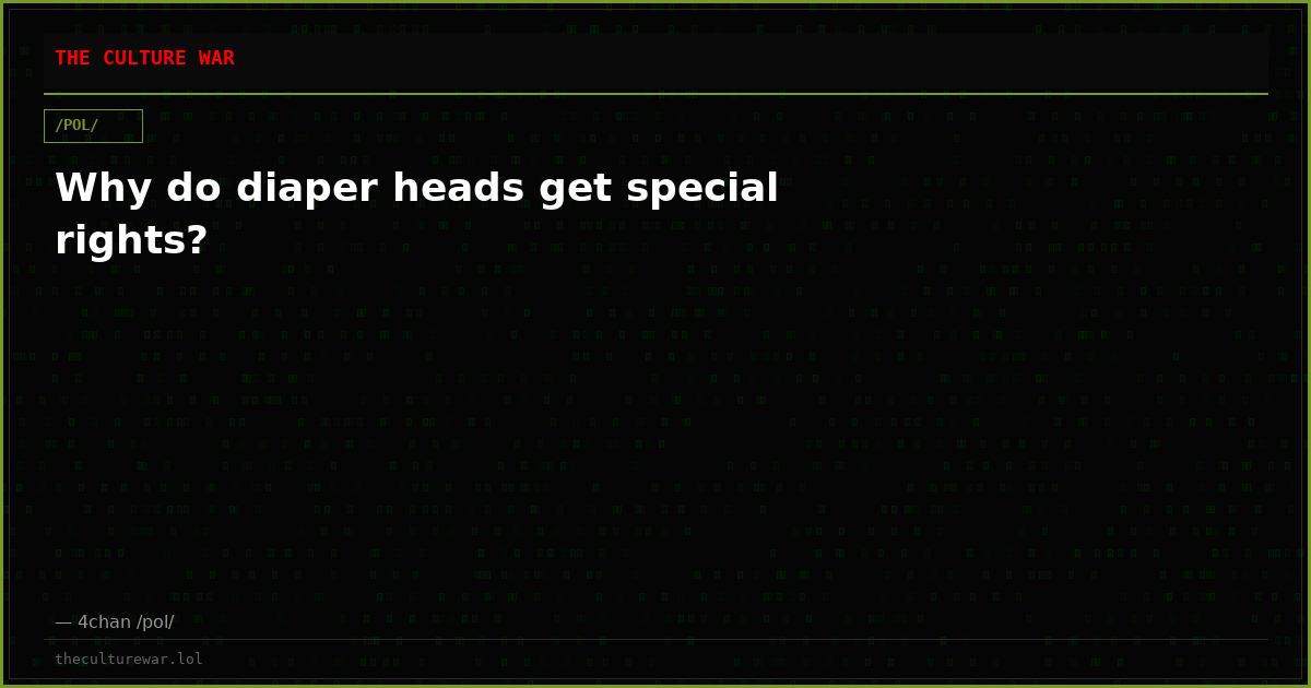 Why do diaper heads get special rights?