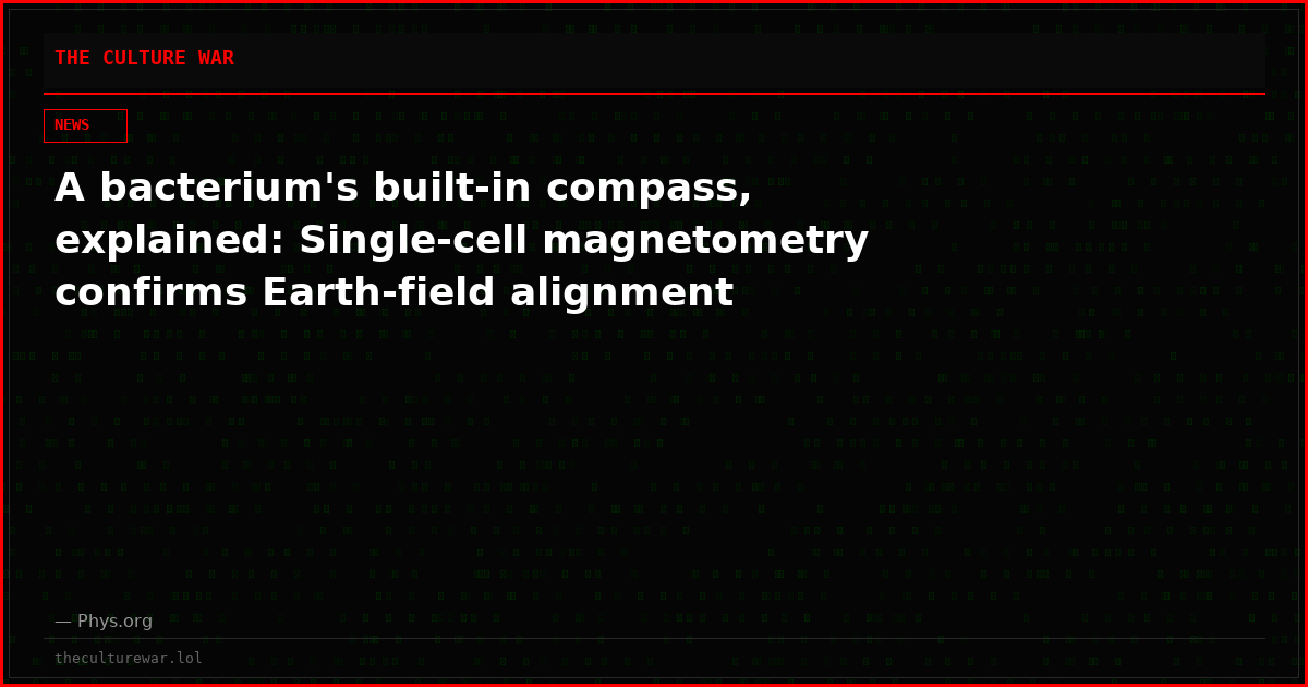 A bacterium's built-in compass, explained: Single-cell magnetometry confirms Earth-field alignment