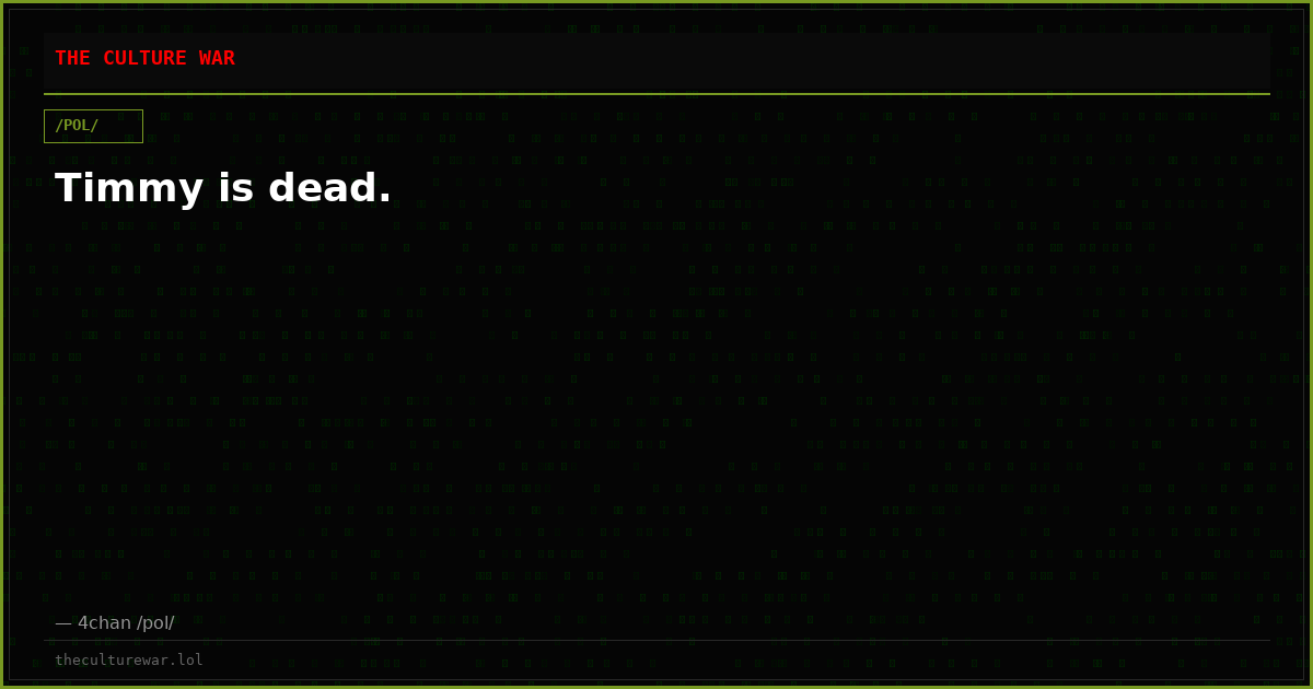 Timmy is dead.