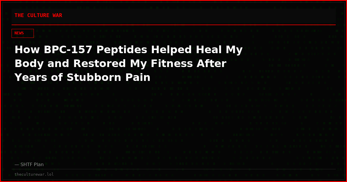 How BPC-157 Peptides Helped Heal My Body and Restored My Fitness After Years of Stubborn Pain