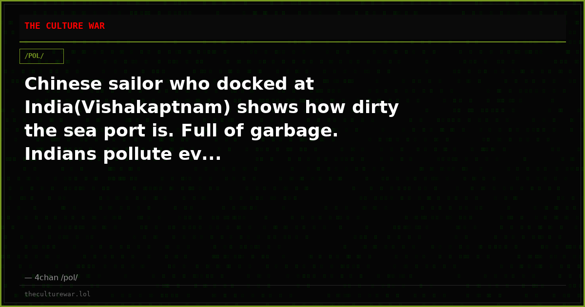 Chinese sailor who docked at India(Vishakaptnam) shows how dirty the sea port is. Full of garbage. Indians pollute ev...