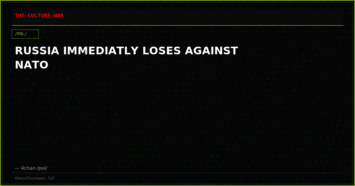 RUSSIA IMMEDIATLY LOSES AGAINST NATO