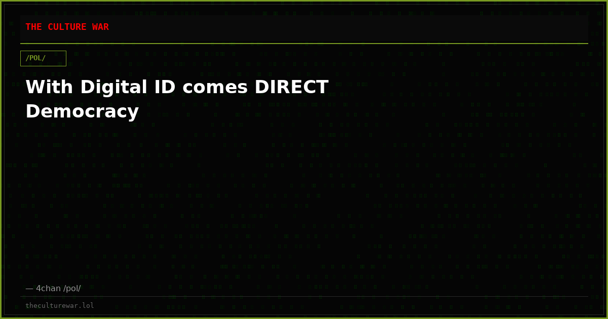 With Digital ID comes DIRECT Democracy