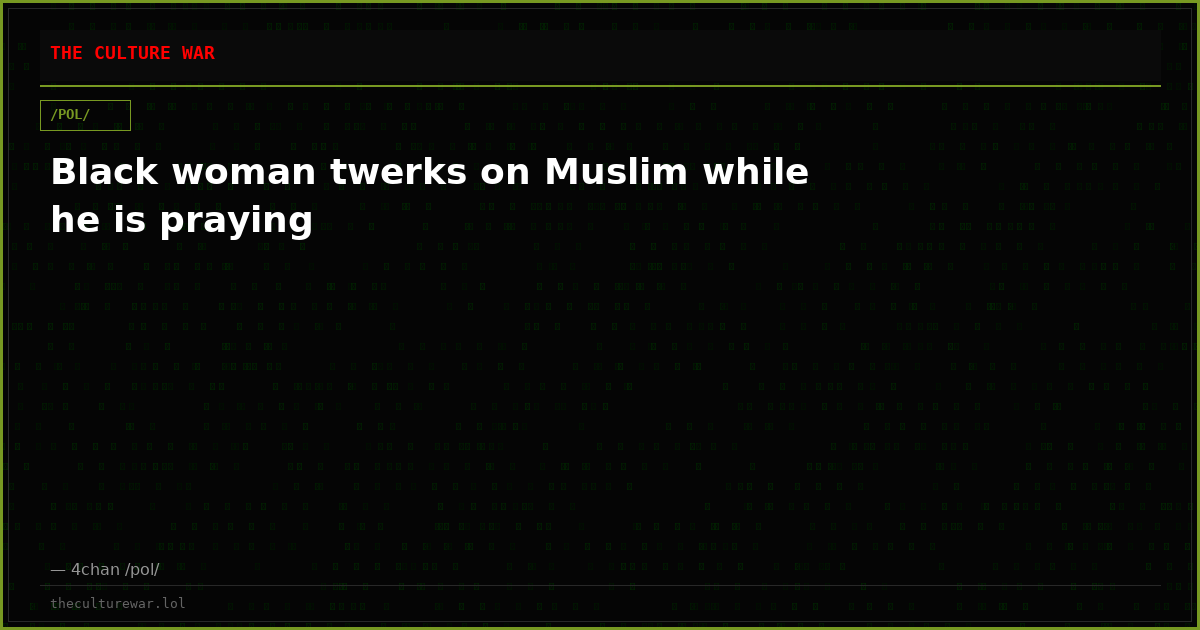 Black woman twerks on Muslim while he is praying