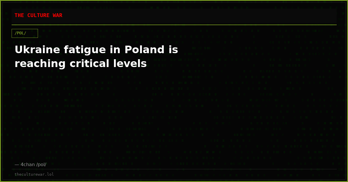 Ukraine fatigue in Poland is reaching critical levels