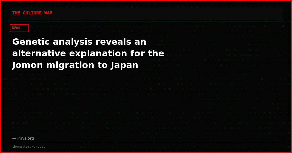 Genetic analysis reveals an alternative explanation for the Jomon migration to Japan
