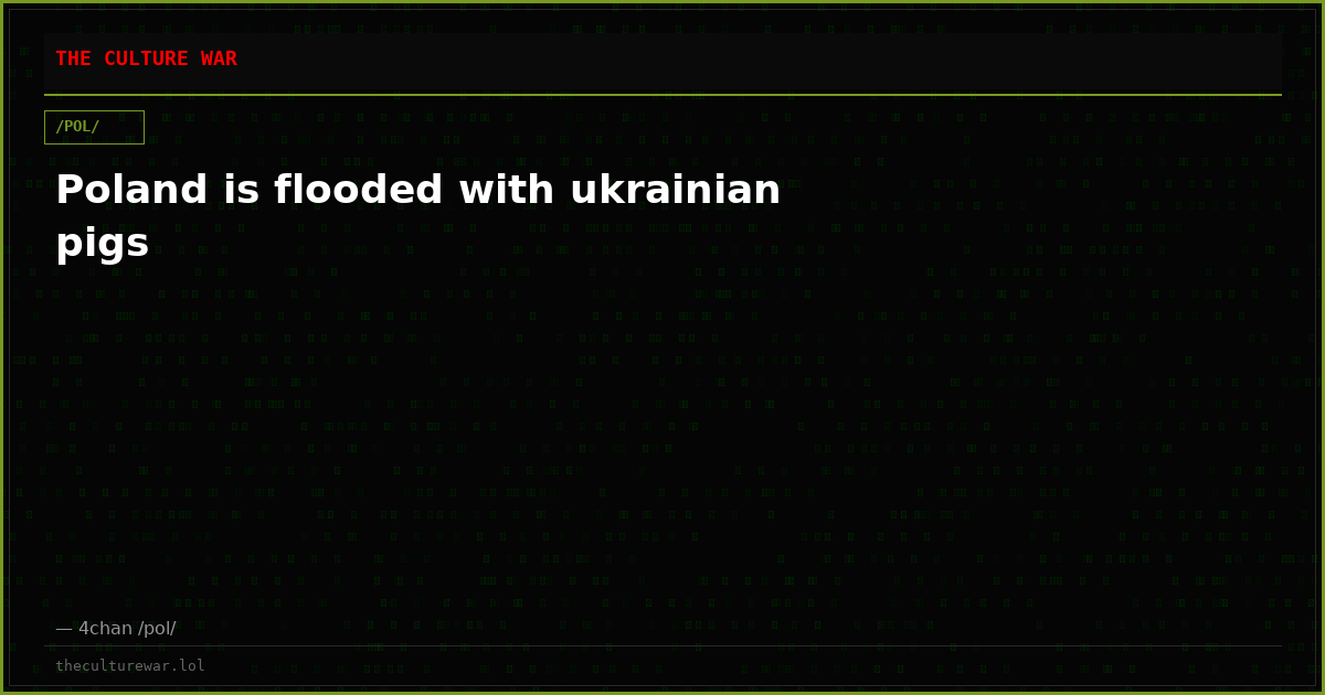 Poland is flooded with ukrainian pigs