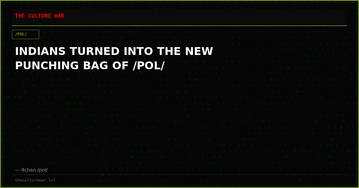 INDIANS TURNED INTO THE NEW PUNCHING BAG OF /POL/
