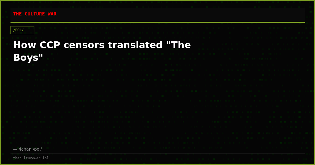 How CCP censors translated "The Boys"
