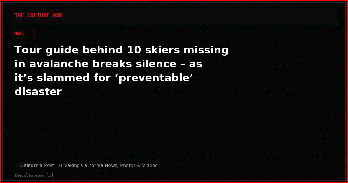 Tour guide behind 10 skiers missing in avalanche breaks silence – as it’s slammed for ‘preventable’ disaster