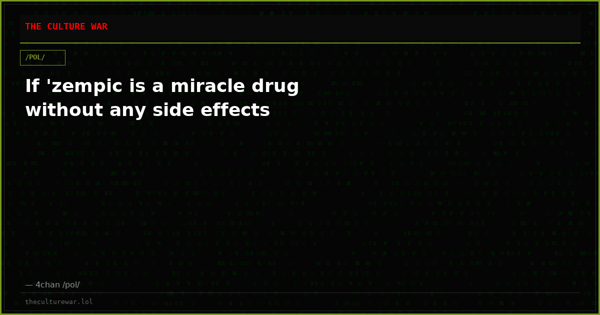 If 'zempic is a miracle drug without any side effects