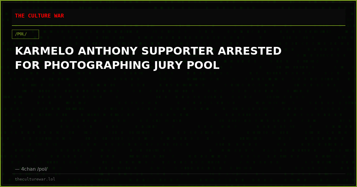 KARMELO ANTHONY SUPPORTER ARRESTED FOR PHOTOGRAPHING JURY POOL