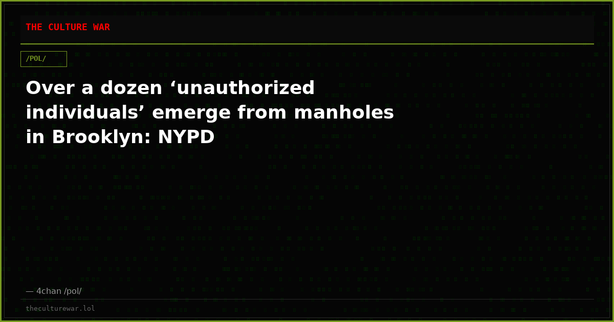Over a dozen ‘unauthorized individuals’ emerge from manholes in Brooklyn: NYPD