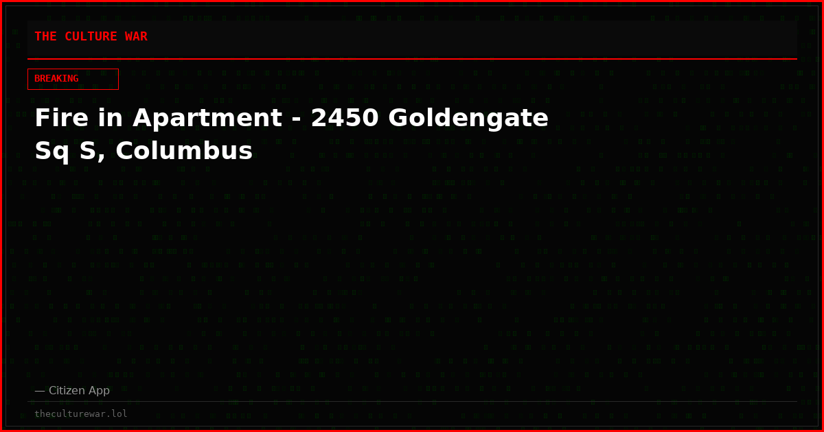 Fire in Apartment - 2450 Goldengate Sq S, Columbus