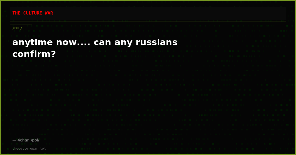 anytime now.... can any russians confirm?