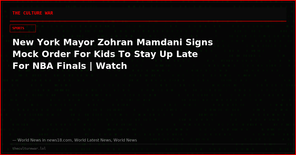 New York Mayor Zohran Mamdani Signs Mock Order For Kids To Stay Up Late For NBA Finals | Watch