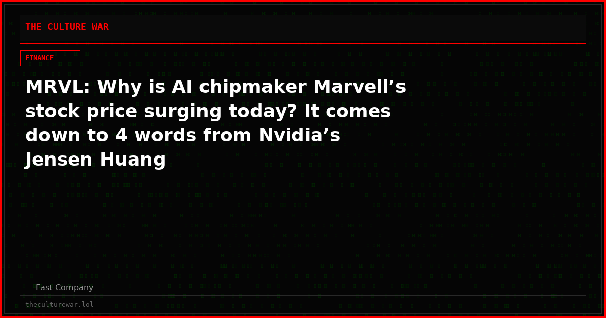 MRVL: Why is AI chipmaker Marvell’s stock price surging today? It comes down to 4 words from Nvidia’s Jensen Huang