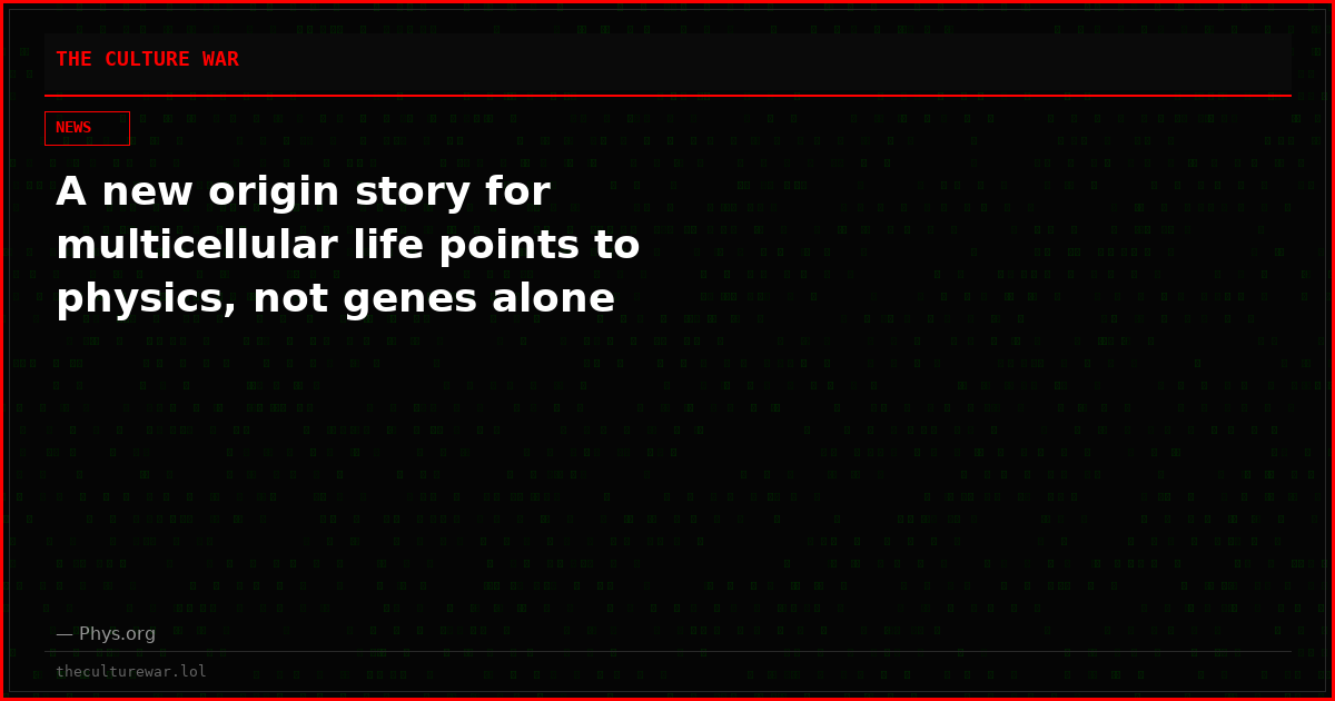 A new origin story for multicellular life points to physics, not genes alone