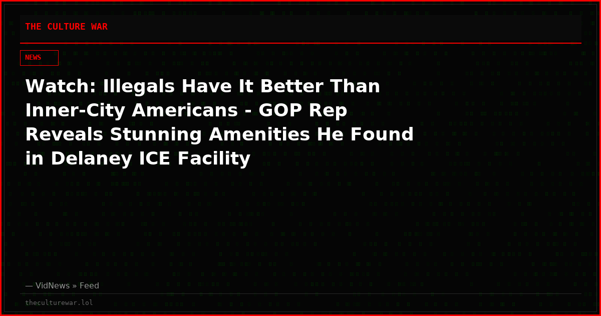 Watch: Illegals Have It Better Than Inner-City Americans - GOP Rep Reveals Stunning Amenities He Found in Delaney ICE Facility